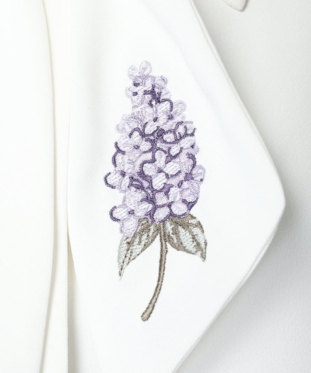 ライラック刺繍スカーフタイブラウス/an another angelus [57BF02h011