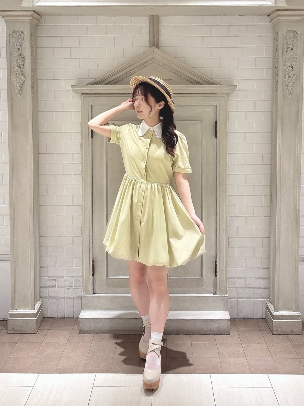 light yellow×white / 152cm