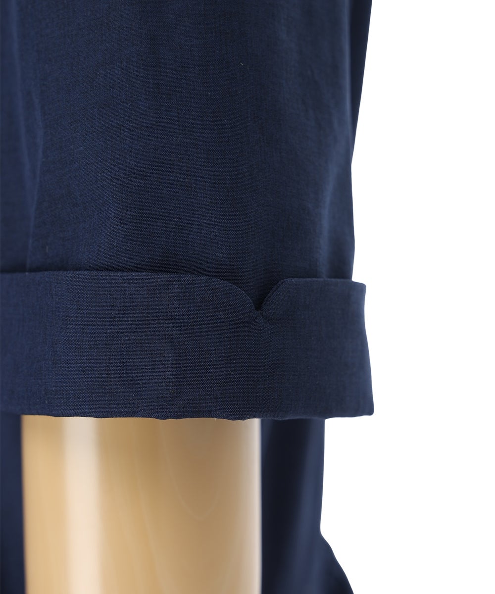 袖 (navy×white)