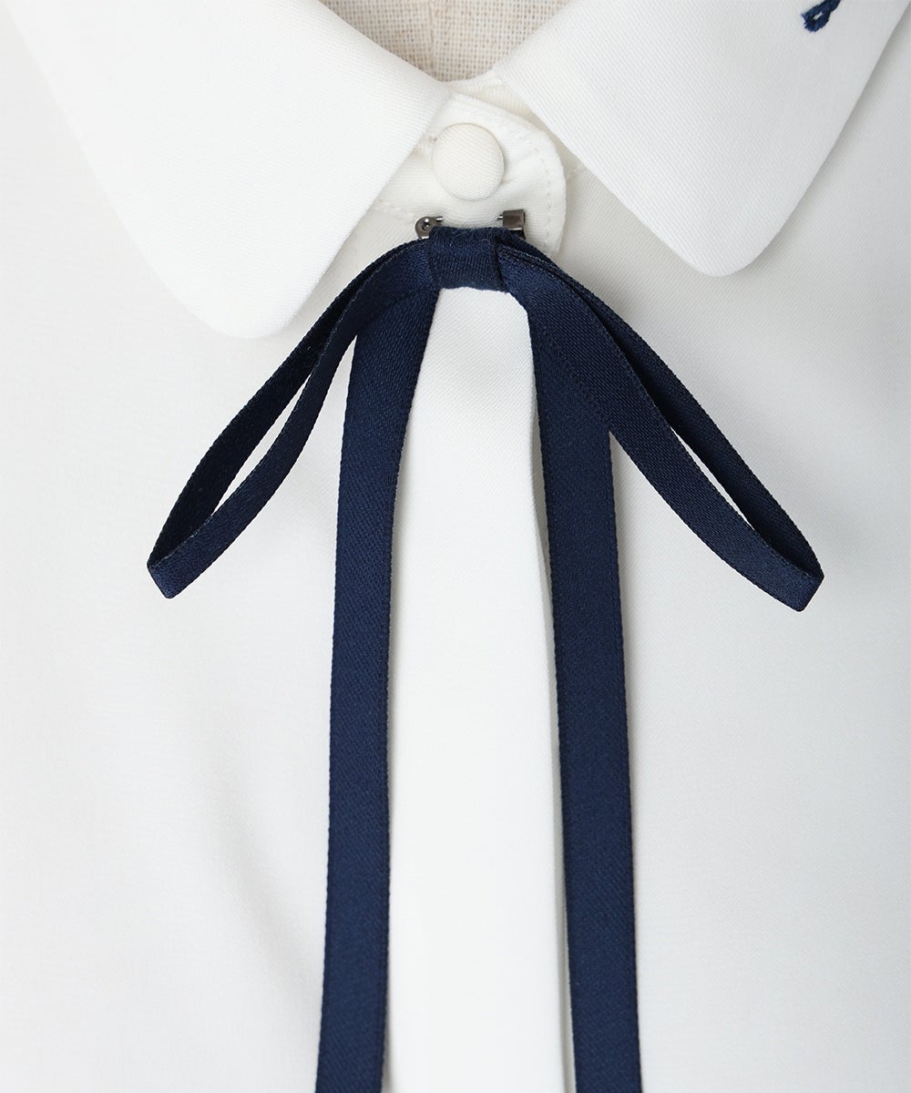 リボンアップ (off white×navy)