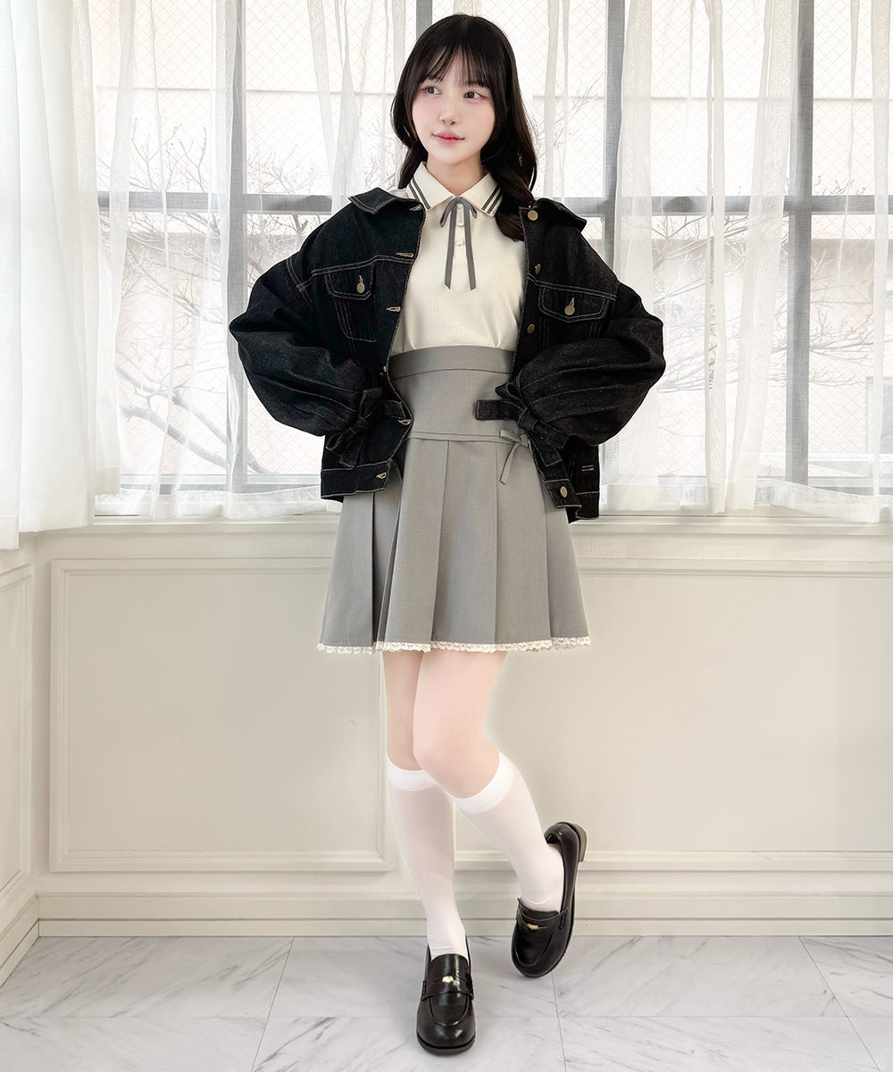 5785【希少】シャネル‪☆ココボタン入り長袖ポロシャツ 07P リボンタイ リボンタイ付きライン入りポロシャツ/F i.n.t [57AI07h004] | F i.n.t