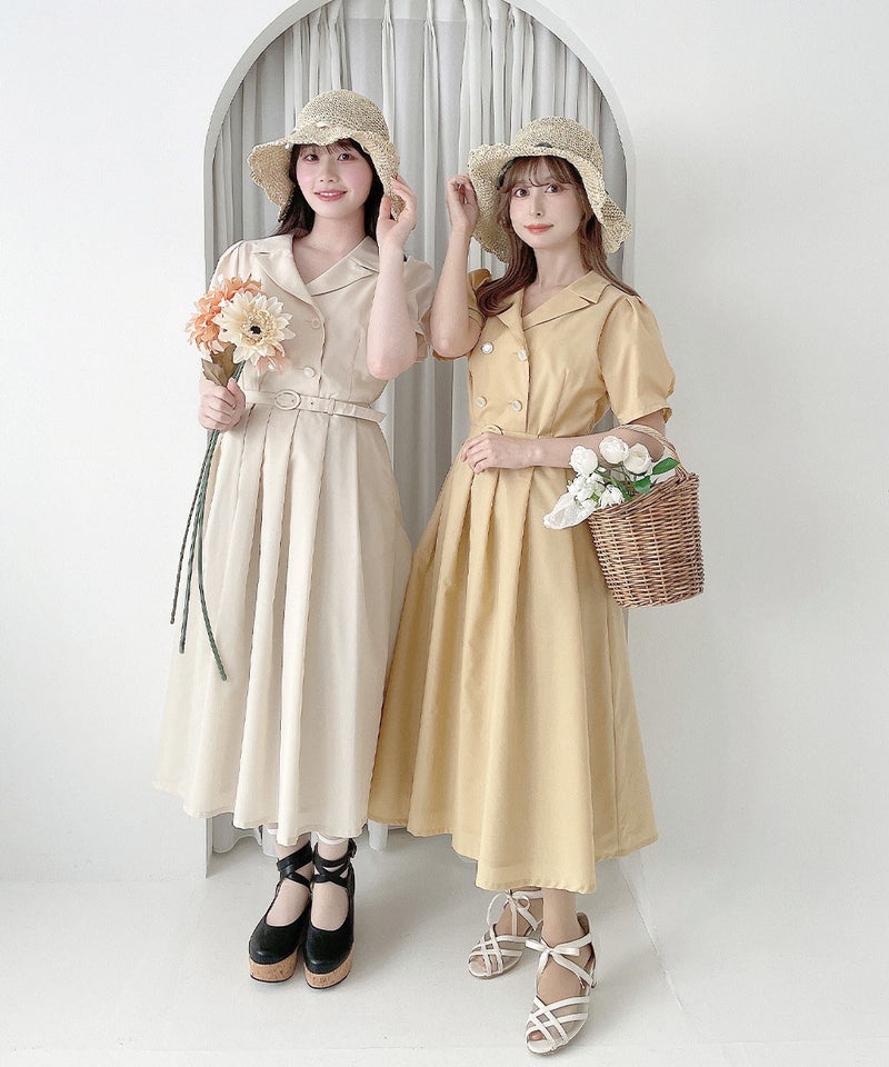 左：ivory / 158cm,右：light yellow / 152cm