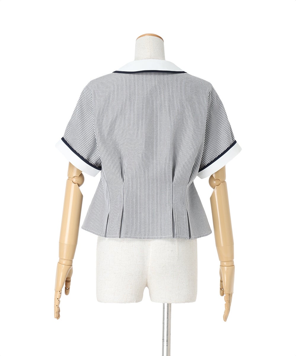 バッグ (navy×white)