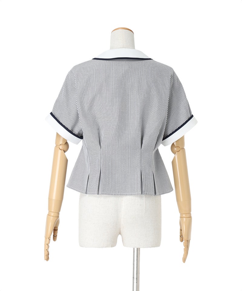 バッグ (navy×white)