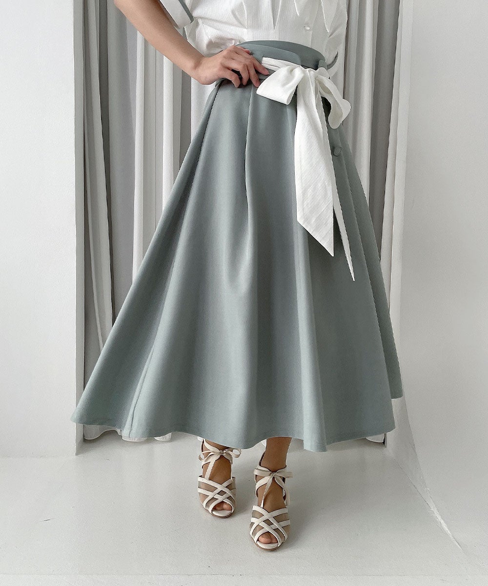 mint gray / 152cm / 前で結んだ状態