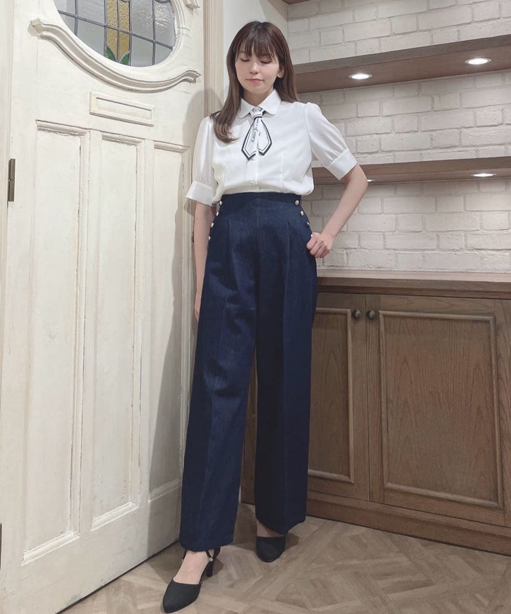 off white×navy / 163cm