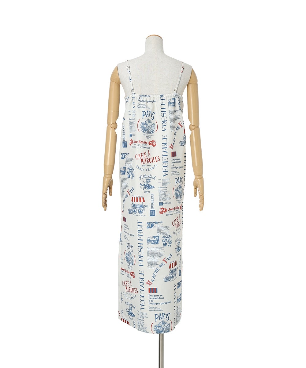 ワンピース / バック (off white×blue)