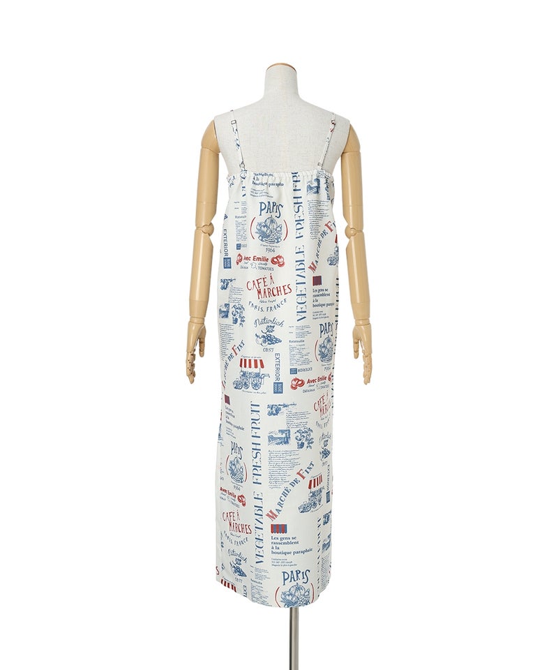 ワンピース / バック (off white×blue)