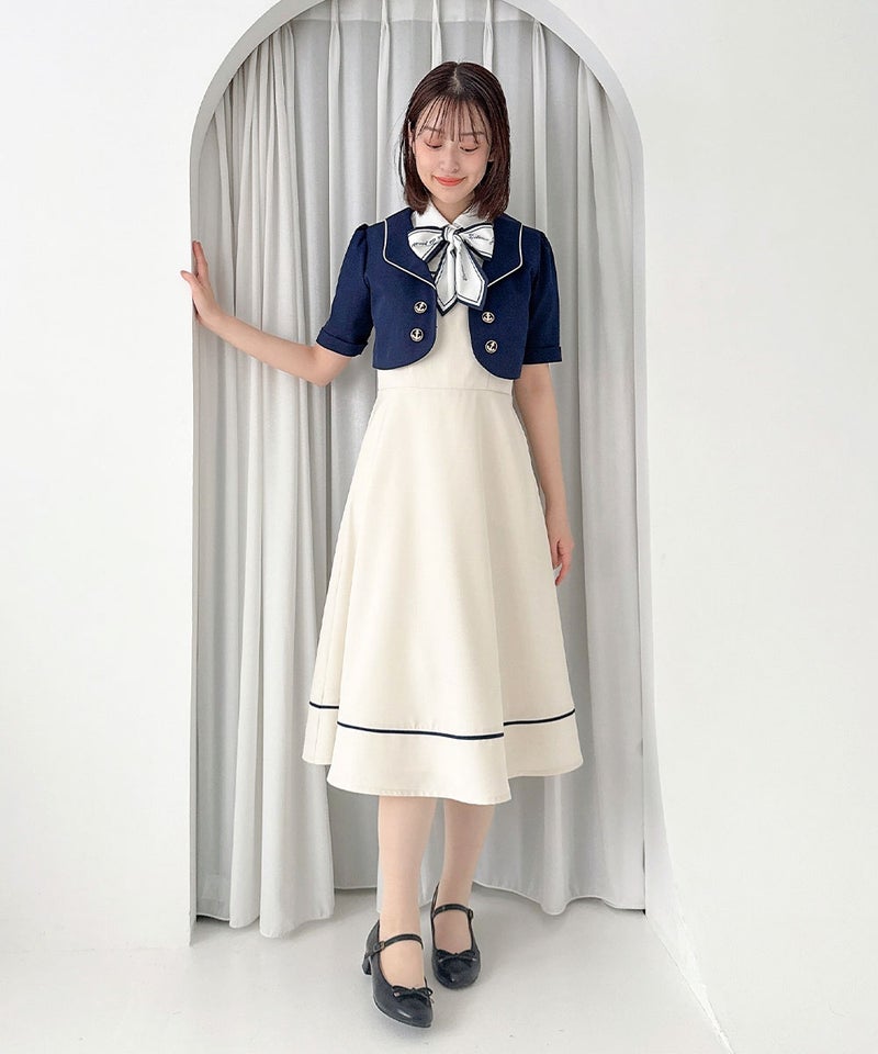 navy×white / 165cm / ブラウスアレンジ