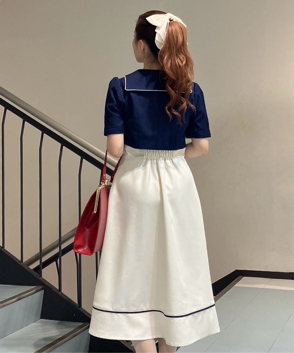 navy×white / 158cm