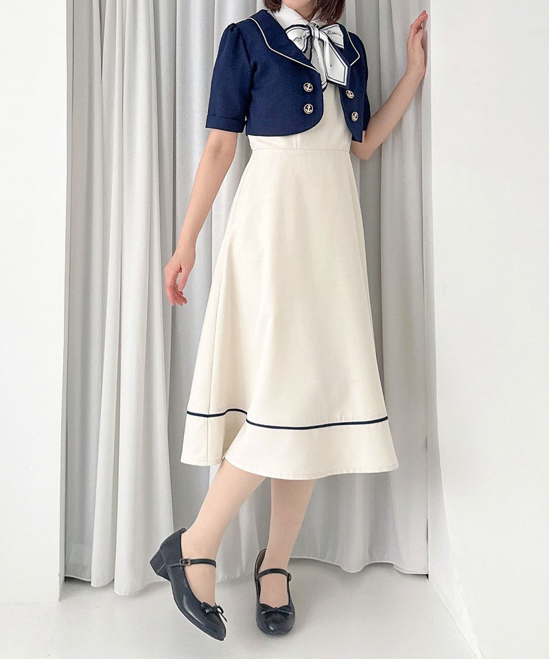 navy×white / 165cm / ブラウスアレンジ