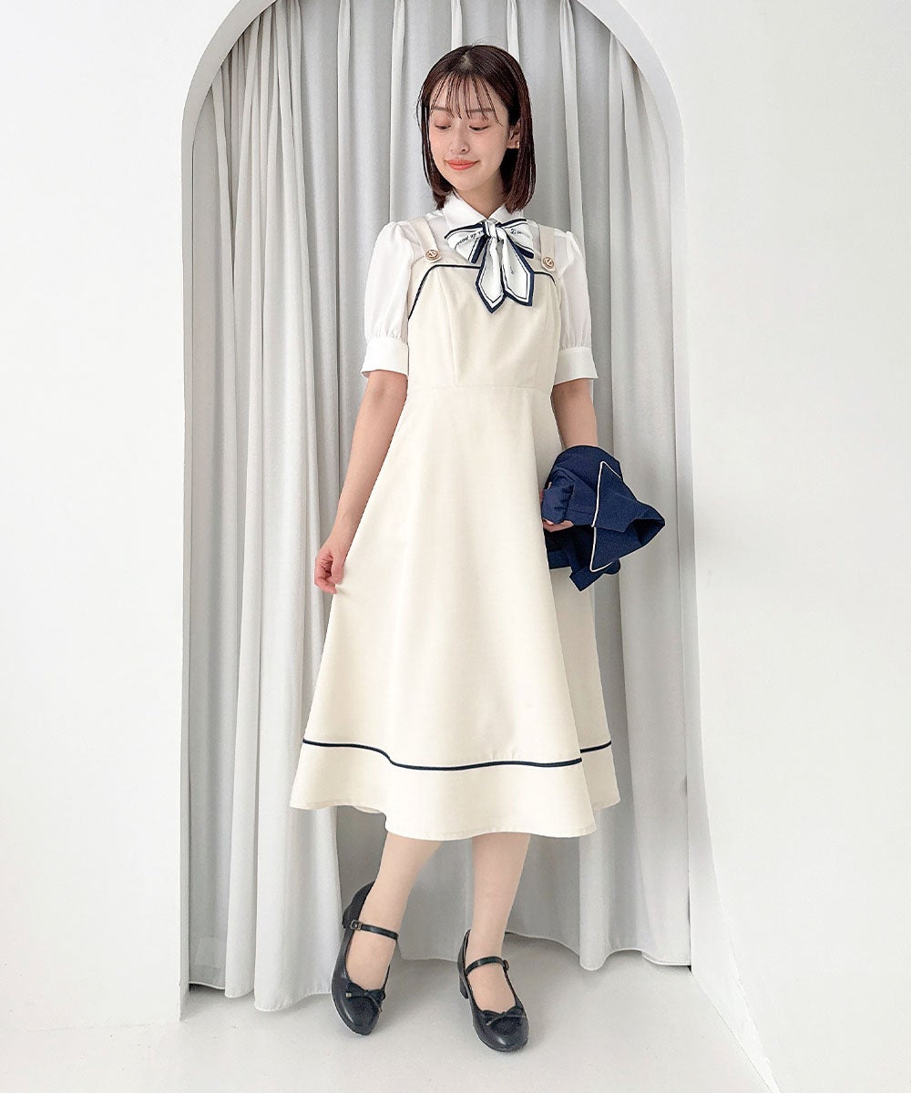 navy×white / 165cm / ブラウスアレンジ