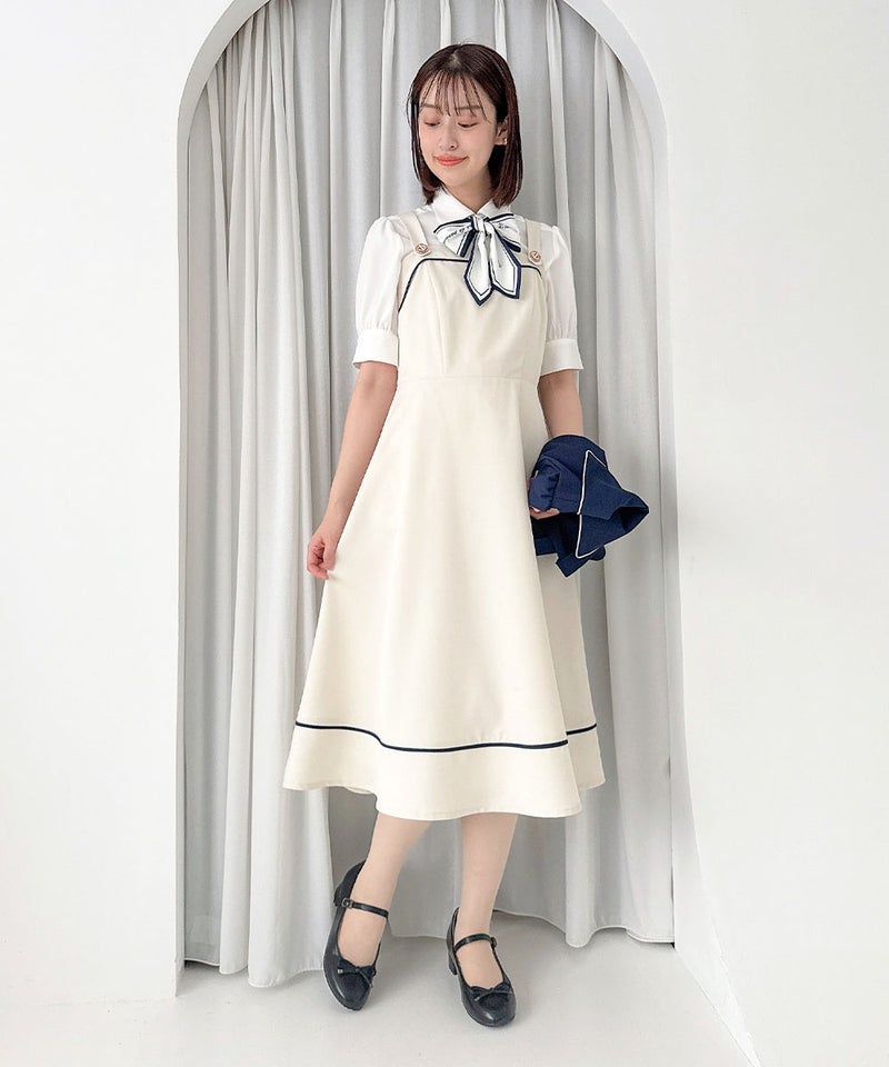 navy×white / 165cm / ブラウスアレンジ