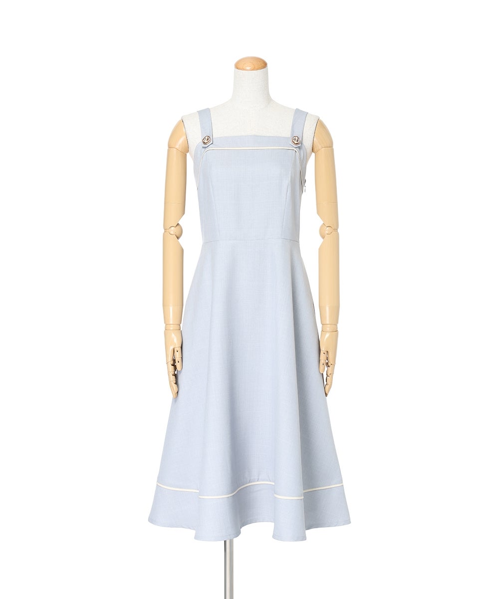 ジャンパースカート (ivory×blue)