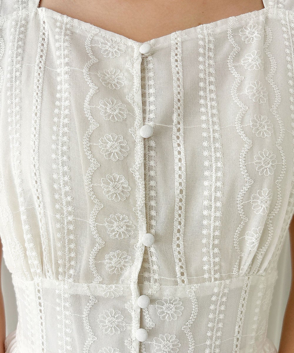 ご予約】コルセット切り替えレース柄刺繍ワンピース/an another