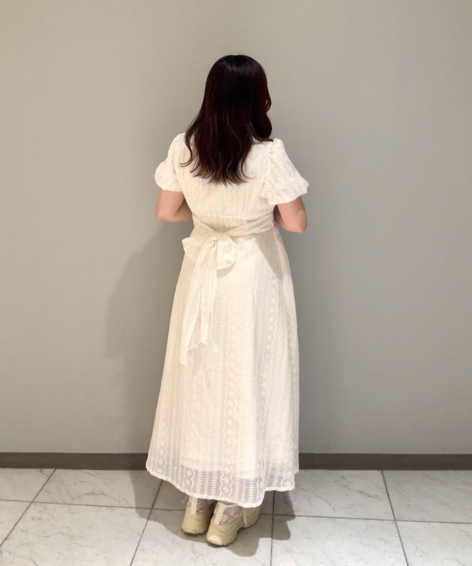 コルセット切り替えレース柄刺繍ワンピース/an another angelus