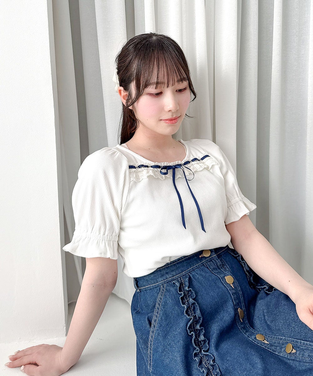 off white×navy / 158cm