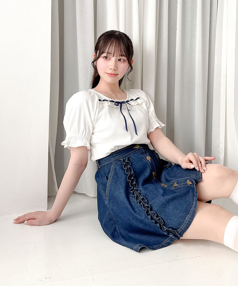 off white×navy / 158cm