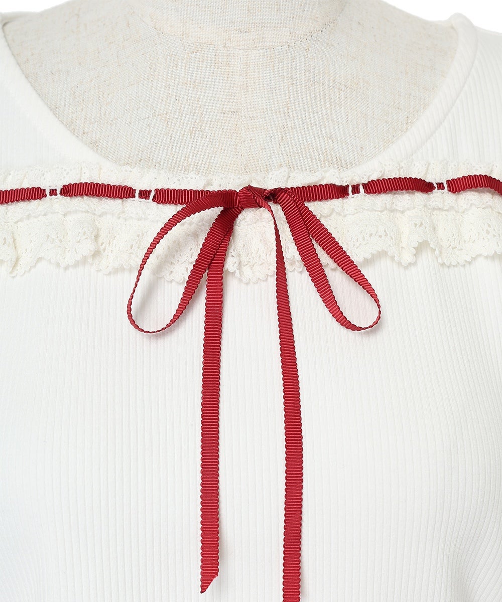リボン (off white×red)