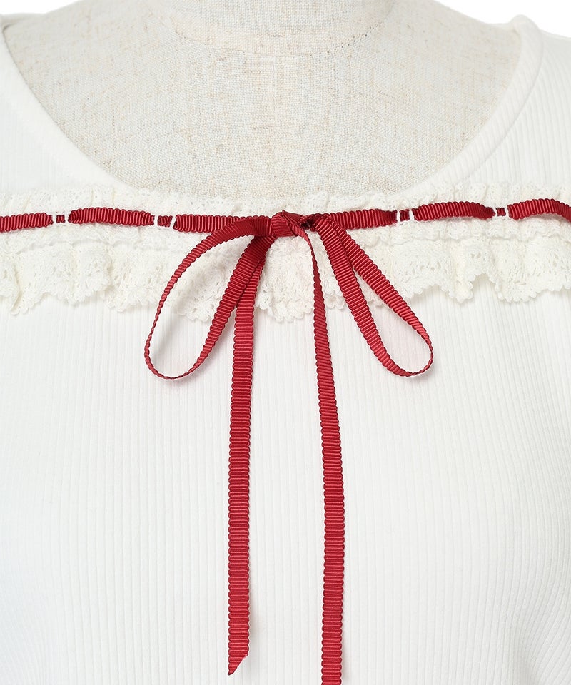 リボン (off white×red)