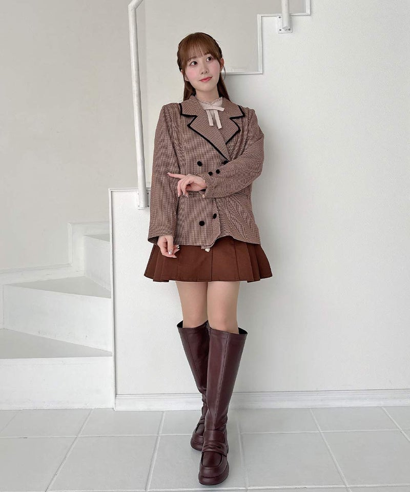 beige×red / 158cm / フリルを外した状態