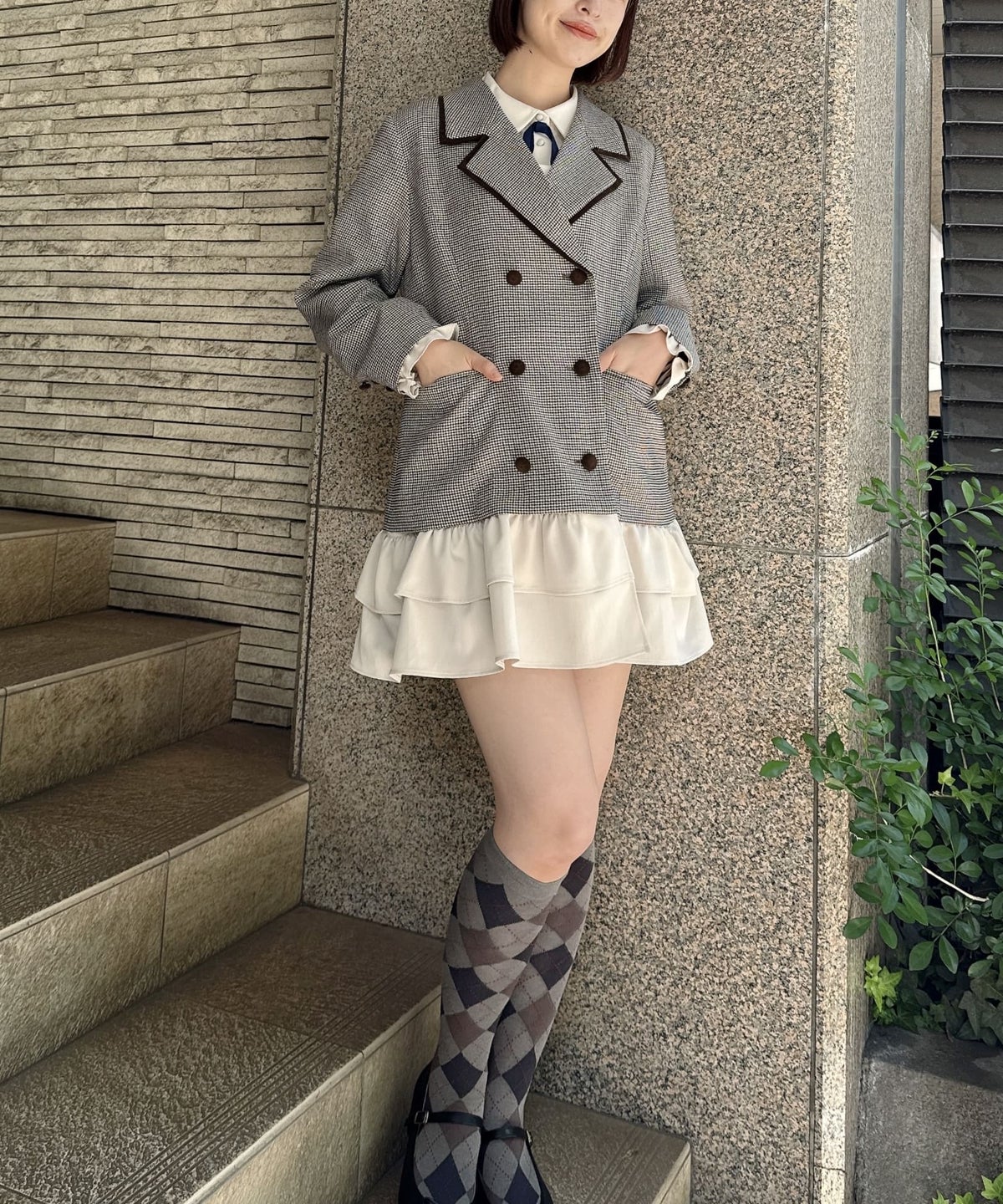 beige×gray / 165cm