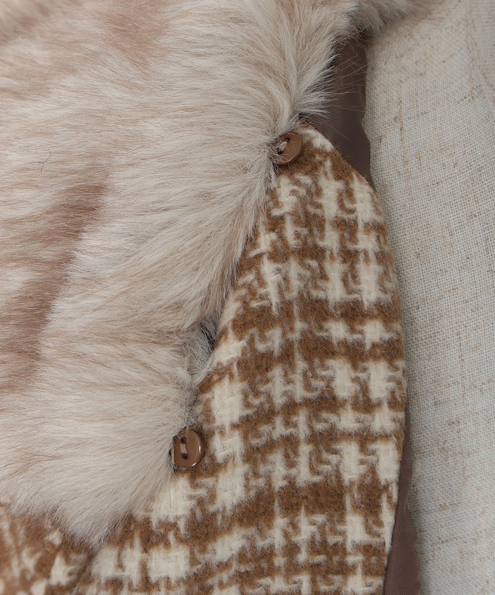 ファー衿取り外し釦 (beige)