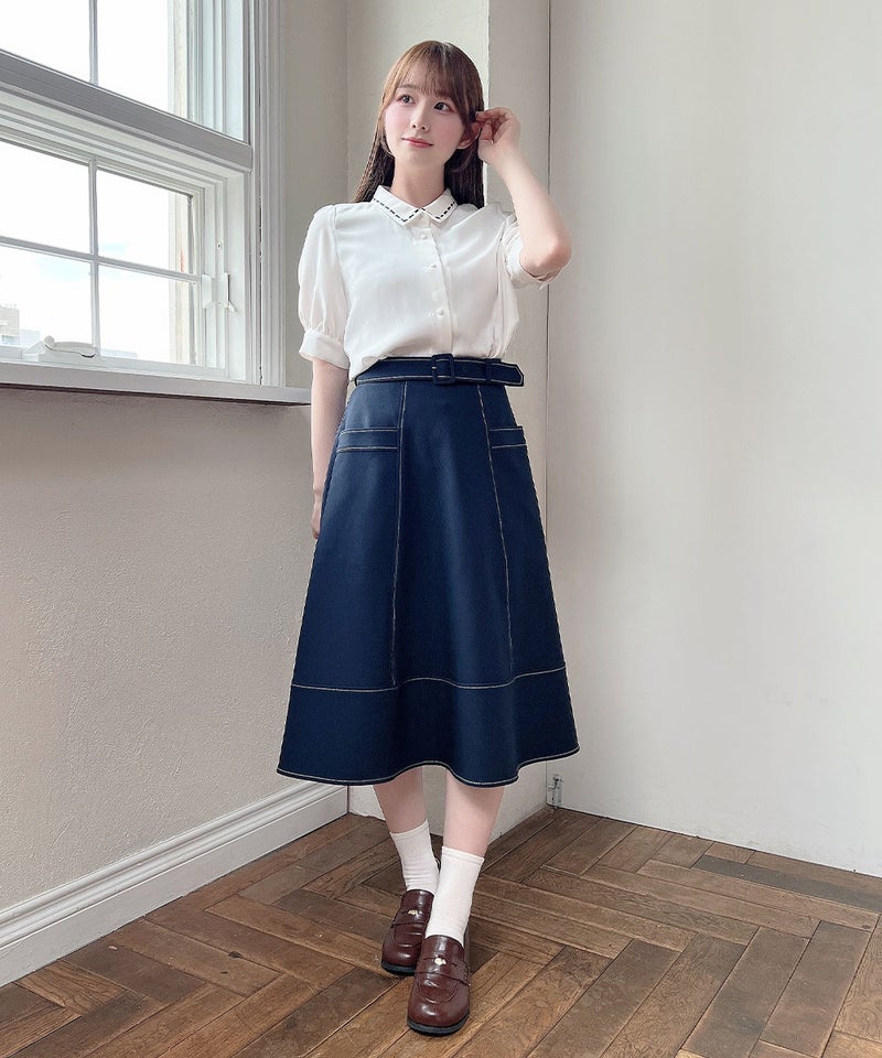 off  white×navy / 158cm