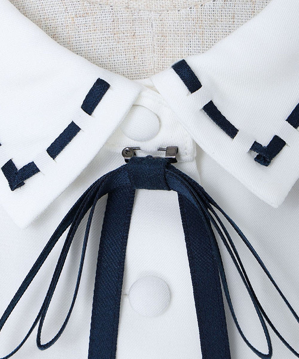 リボンアップ (off white×navy)