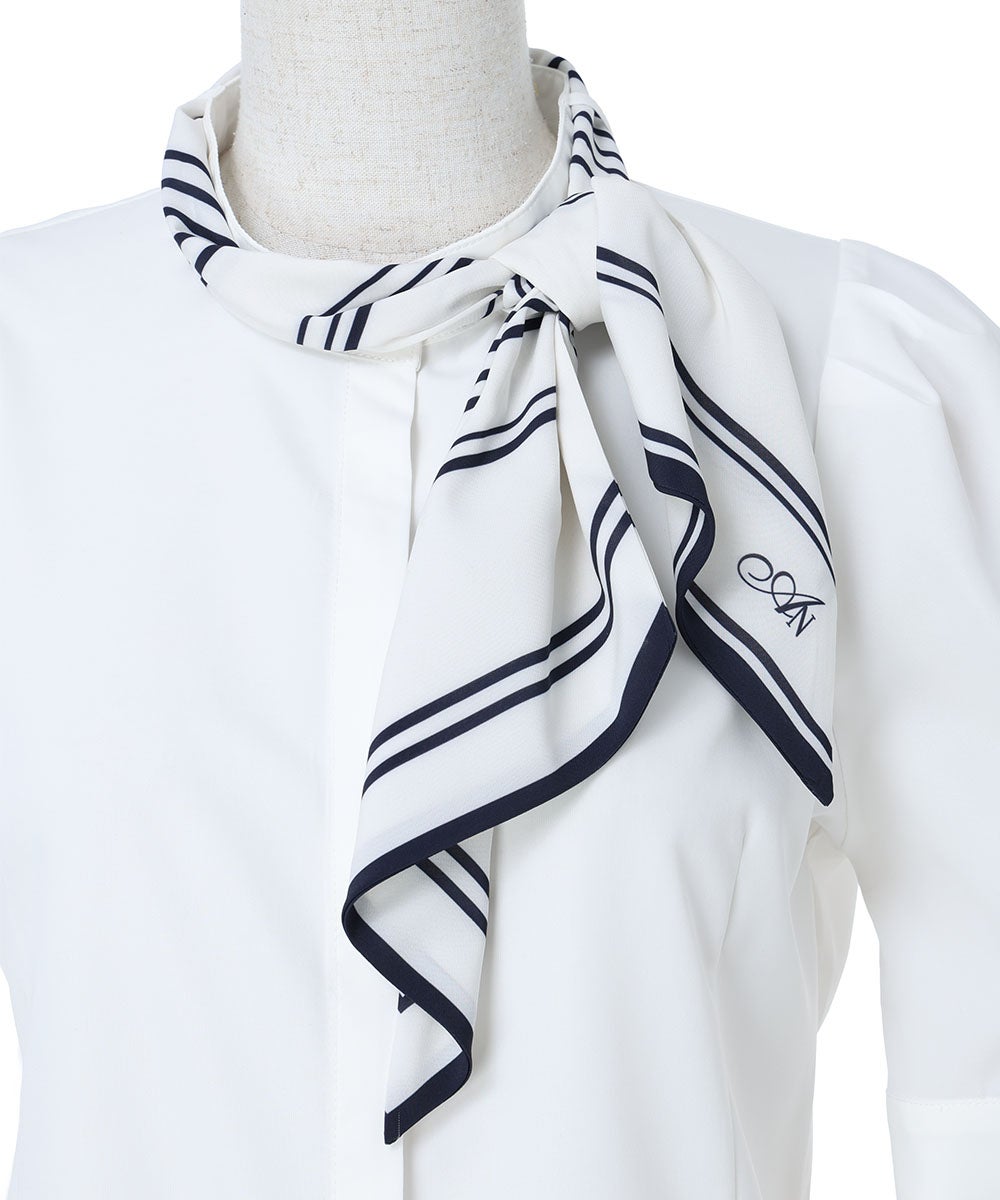 スカーフ (off white×navy)