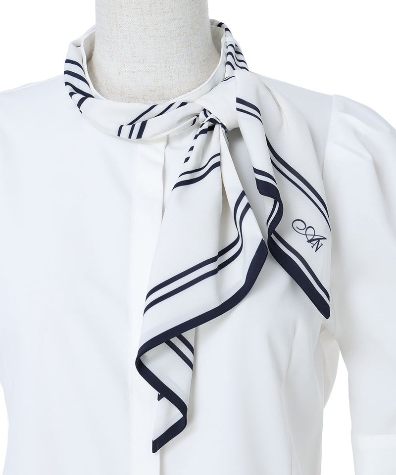 スカーフ (off white×navy)