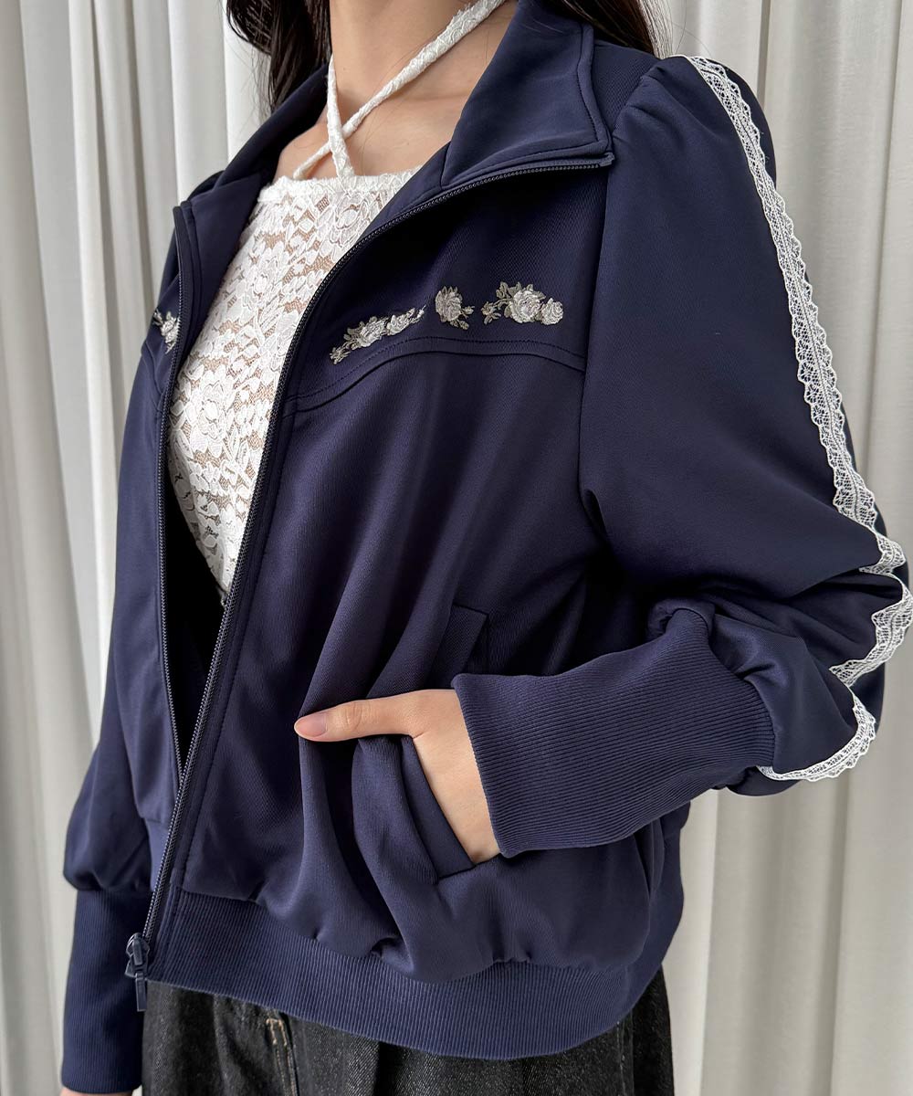 ローズ刺繍トラックジャケット/an another angelus [59BD06j004] | F