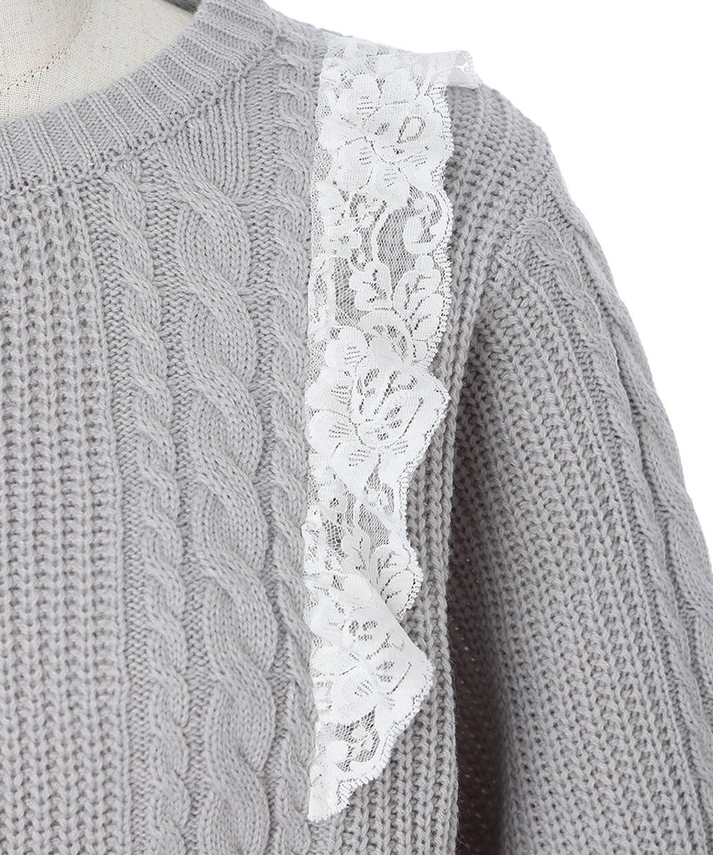 レース (blue gray)