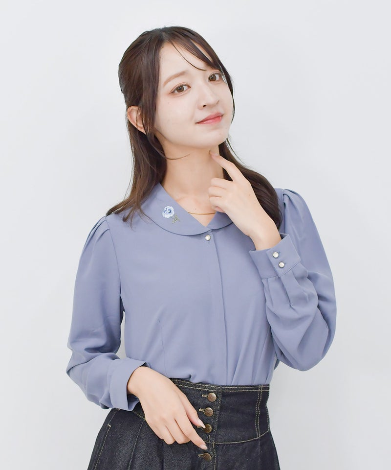 blue gray / 168cm / タイを外した状態
