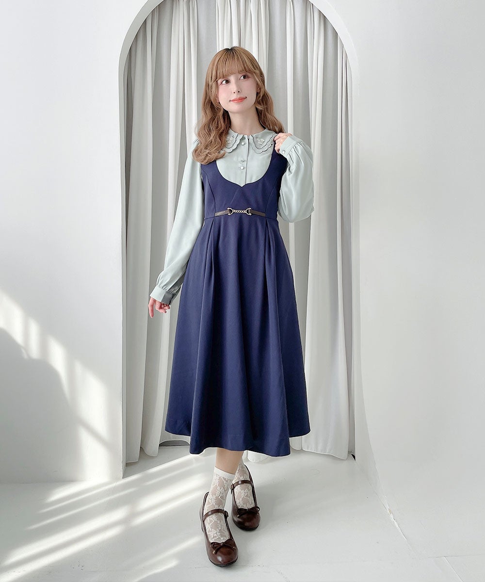 プチローズ刺繍スカラップカットワーク衿ブラウス/F i.n.t [59AF02j005