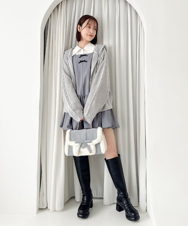 blue gray　/ 165cm / リボンを外した状態